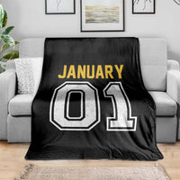 Funny January 01 New Years Eve Party Throw Blanket - Wonder Print Shop