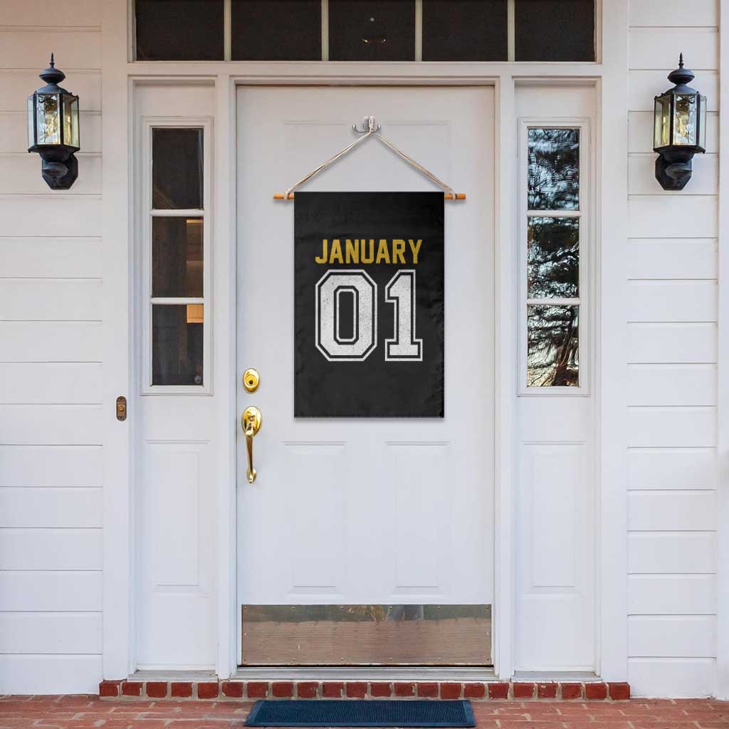 Funny January 01 New Years Eve Party Garden Flag - Wonder Print Shop