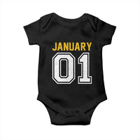 Funny January 01 New Years Eve Party Baby Onesie - Wonder Print Shop