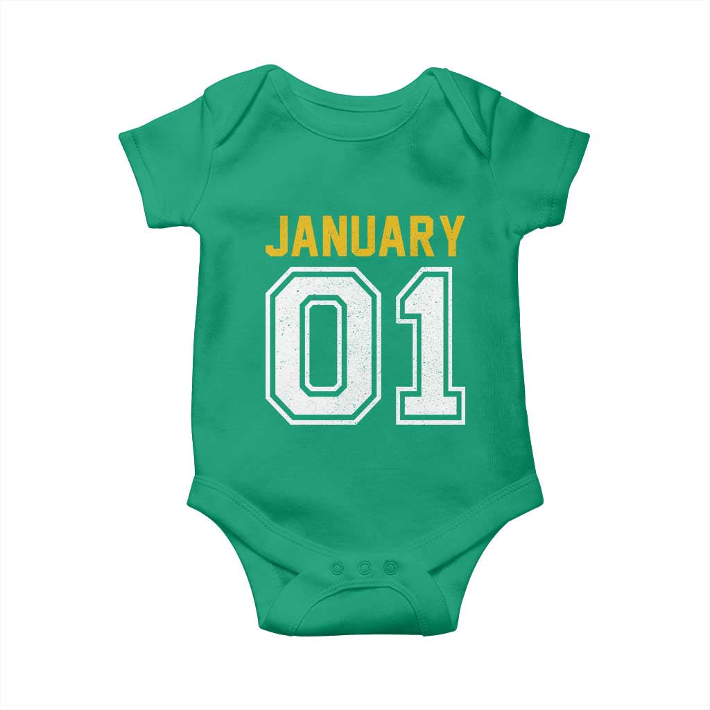 Funny January 01 New Years Eve Party Baby Onesie - Wonder Print Shop