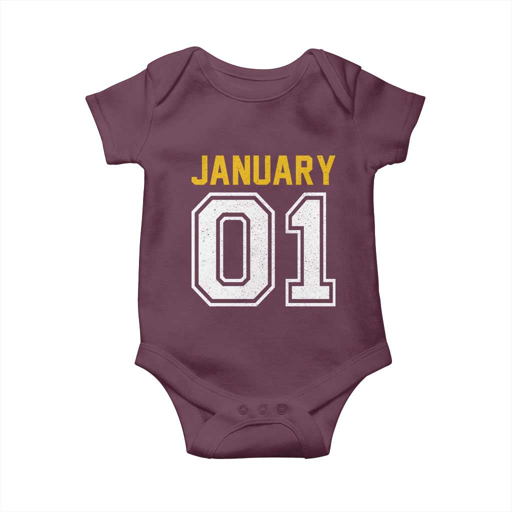 Funny January 01 New Years Eve Party Baby Onesie - Wonder Print Shop