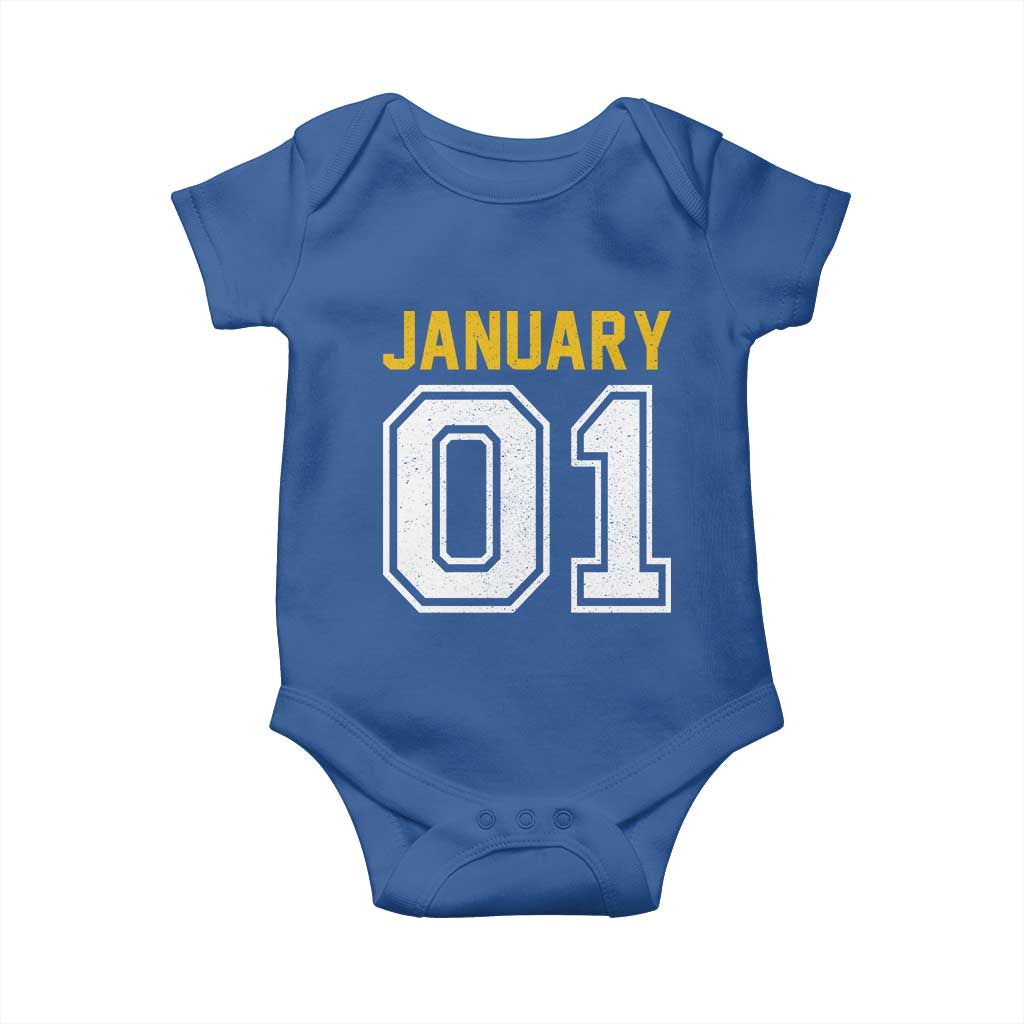 Funny January 01 New Years Eve Party Baby Onesie - Wonder Print Shop