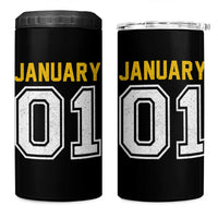 Funny January 01 New Years Eve Party 4 in 1 Can Cooler Tumbler - Wonder Print Shop