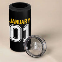 Funny January 01 New Years Eve Party 4 in 1 Can Cooler Tumbler - Wonder Print Shop