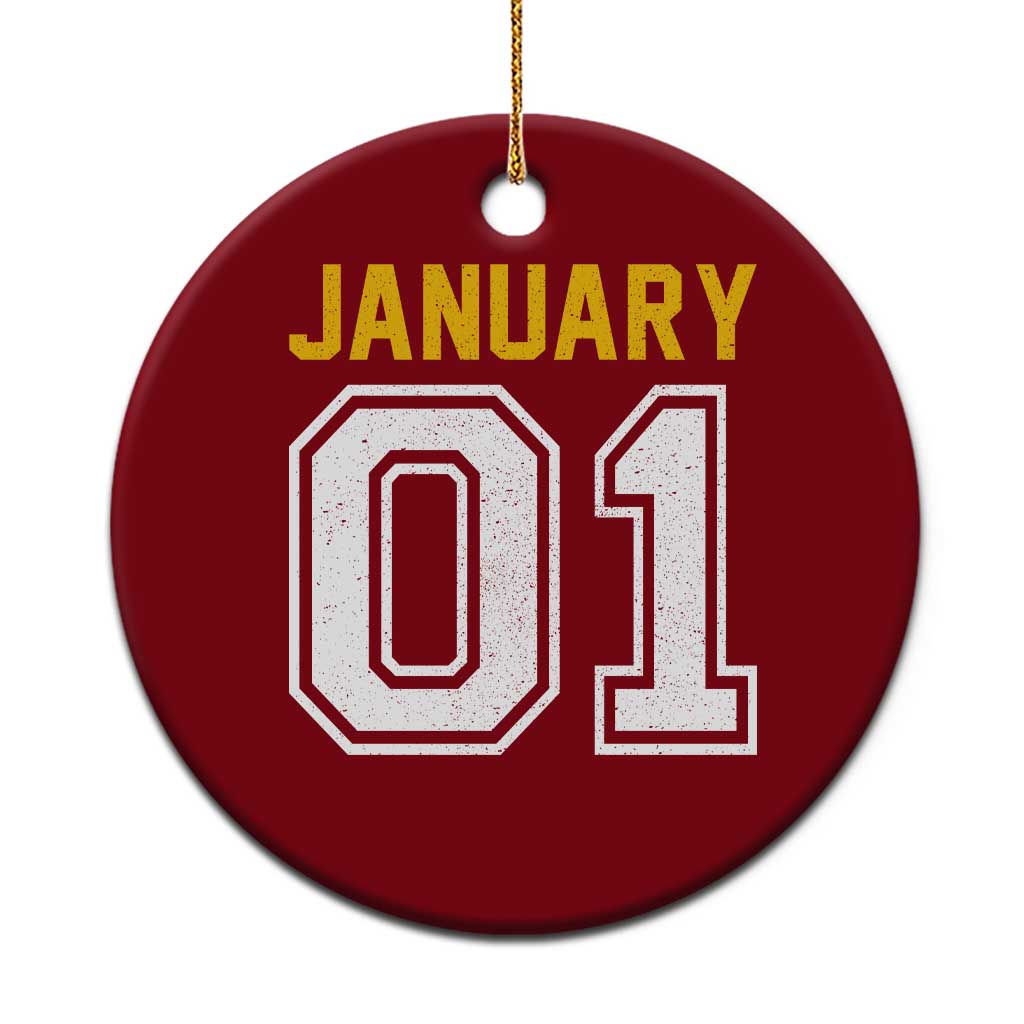 Funny January 01 New Years Eve Party Ceramic Ornament - Wonder Print Shop