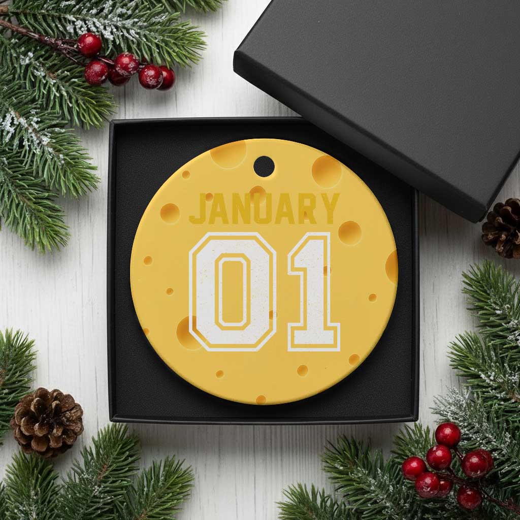 Funny January 01 New Years Eve Party Ceramic Ornament - Wonder Print Shop