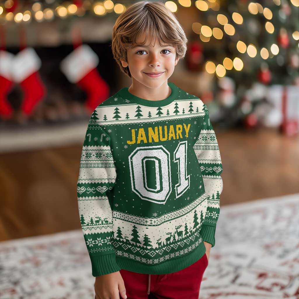 Funny January 01 New Years Eve Party Ugly Christmas Sweater - Wonder Print Shop