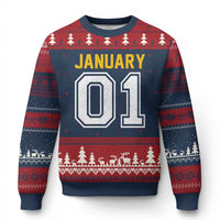 Funny January 01 New Years Eve Party Ugly Christmas Sweater - Wonder Print Shop