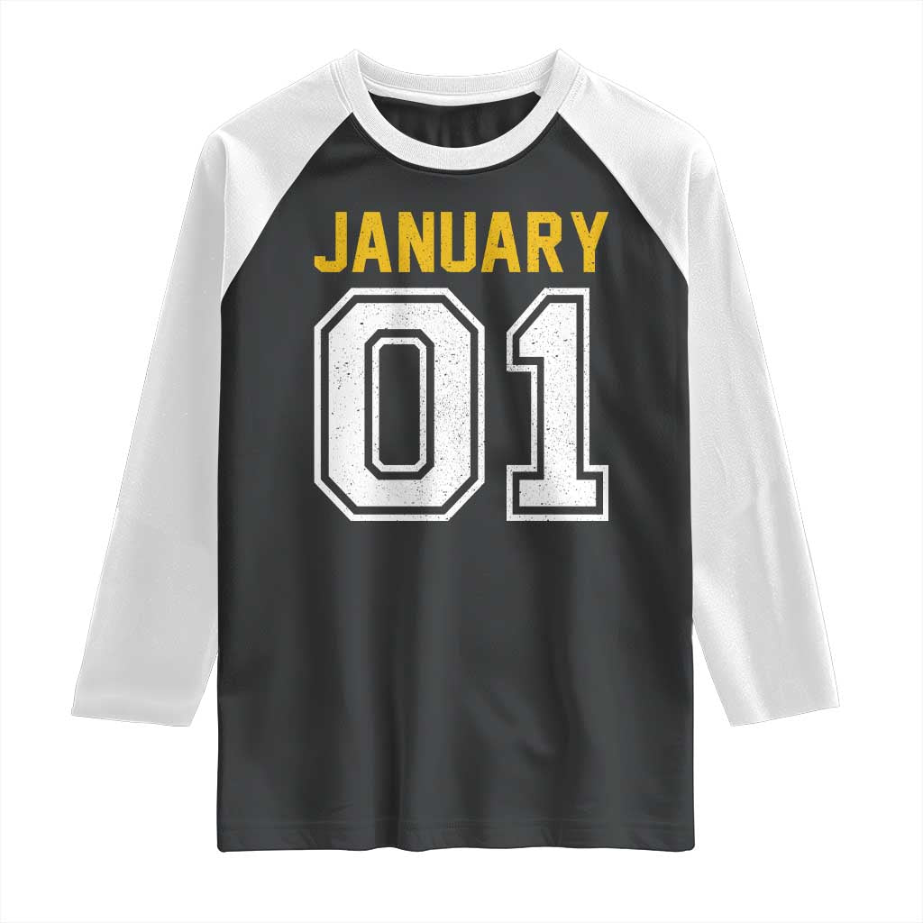 Funny January 01 New Years Eve Party Raglan Shirt - Wonder Print Shop