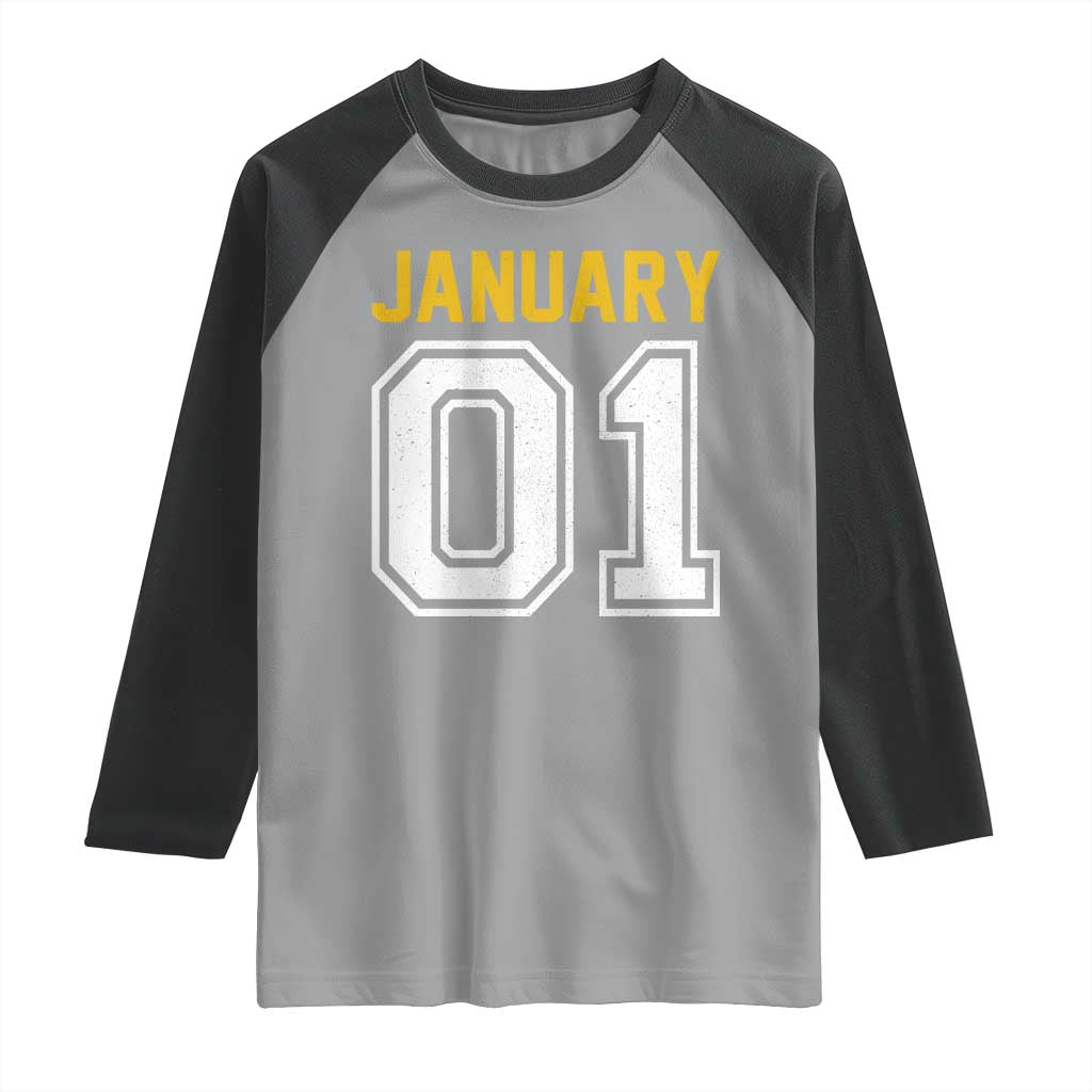 Funny January 01 New Years Eve Party Raglan Shirt - Wonder Print Shop