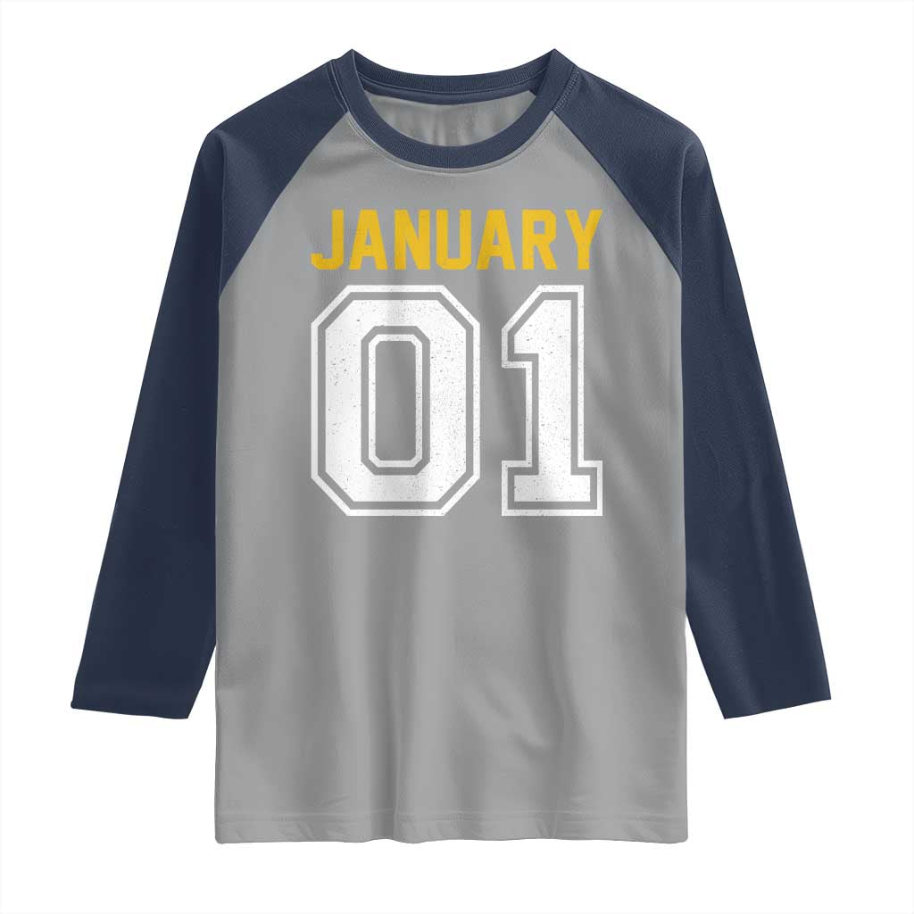 Funny January 01 New Years Eve Party Raglan Shirt - Wonder Print Shop