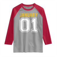 Funny January 01 New Years Eve Party Raglan Shirt - Wonder Print Shop