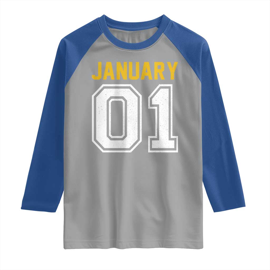 Funny January 01 New Years Eve Party Raglan Shirt - Wonder Print Shop