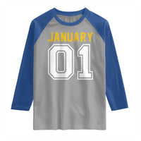 Funny January 01 New Years Eve Party Raglan Shirt - Wonder Print Shop
