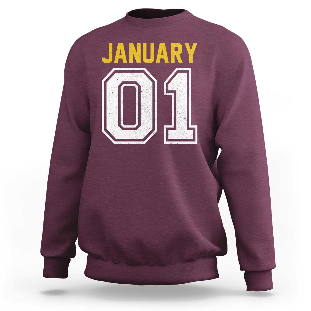 Funny January 01 New Years Eve Party Sweatshirt - Wonder Print Shop
