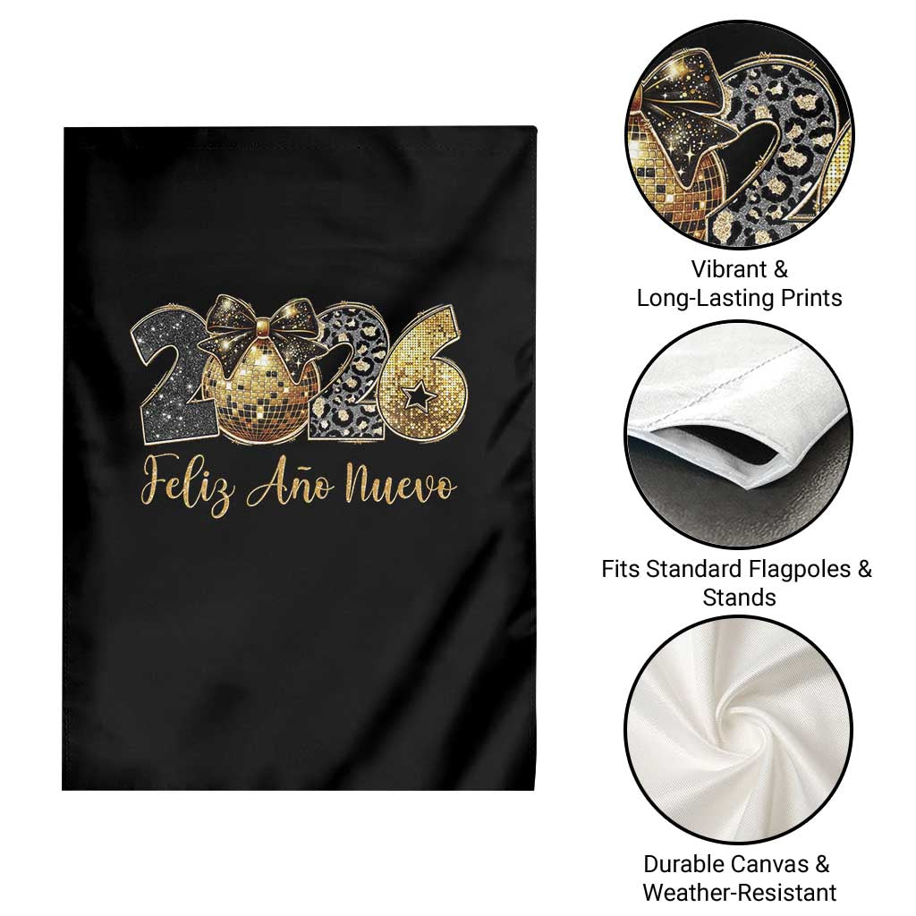 Spanish New Year 2026 Garden Flag Feliz Ano Nuevo NYE Party Disco Ball - Wonder Print Shop