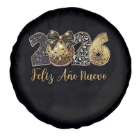 Spanish New Year 2026 Spare Tire Cover Feliz Ano Nuevo NYE Party Disco Ball - Wonder Print Shop