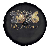 Spanish New Year 2026 Spare Tire Cover Feliz Ano Nuevo NYE Party Disco Ball - Wonder Print Shop