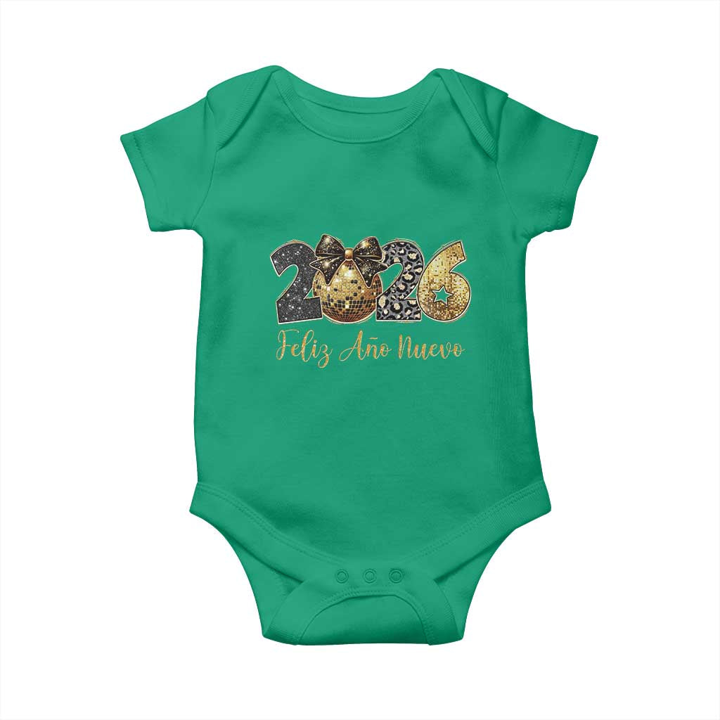 Spanish New Year 2026 Baby Onesie Feliz Ano Nuevo NYE Party Disco Ball - Wonder Print Shop