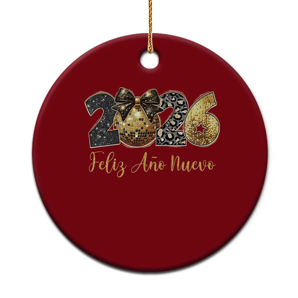 Spanish New Year 2026 Ceramic Ornament Feliz Ano Nuevo NYE Party Disco Ball - Wonder Print Shop