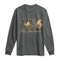 Spanish New Year 2026 Long Sleeve Shirt Feliz Ano Nuevo NYE Party Disco Ball - Wonder Print Shop