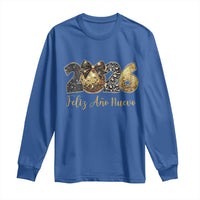 Spanish New Year 2026 Long Sleeve Shirt Feliz Ano Nuevo NYE Party Disco Ball - Wonder Print Shop