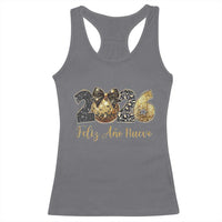Spanish New Year 2026 Racerback Tank Top Feliz Ano Nuevo NYE Party Disco Ball - Wonder Print Shop