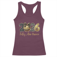 Spanish New Year 2026 Racerback Tank Top Feliz Ano Nuevo NYE Party Disco Ball - Wonder Print Shop