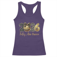 Spanish New Year 2026 Racerback Tank Top Feliz Ano Nuevo NYE Party Disco Ball - Wonder Print Shop