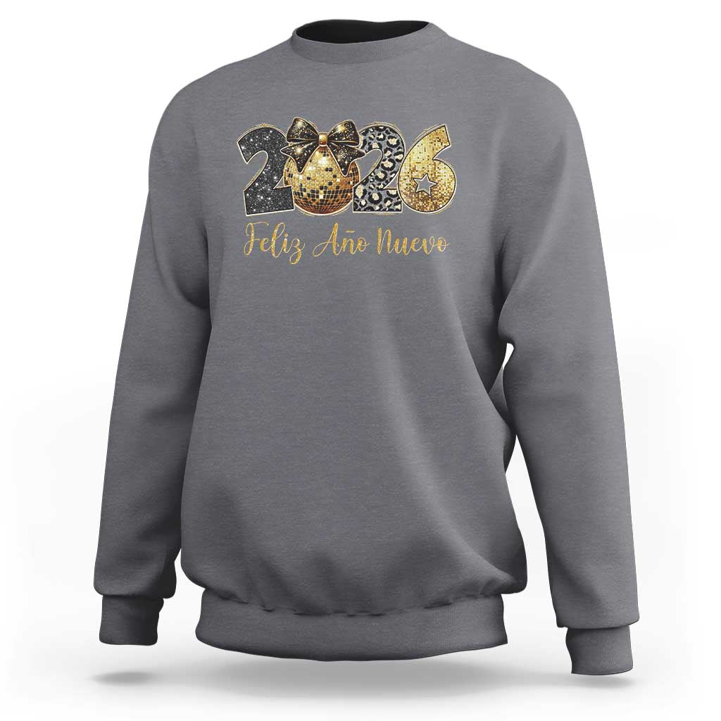 Spanish New Year 2026 Sweatshirt Feliz Ano Nuevo NYE Party Disco Ball - Wonder Print Shop
