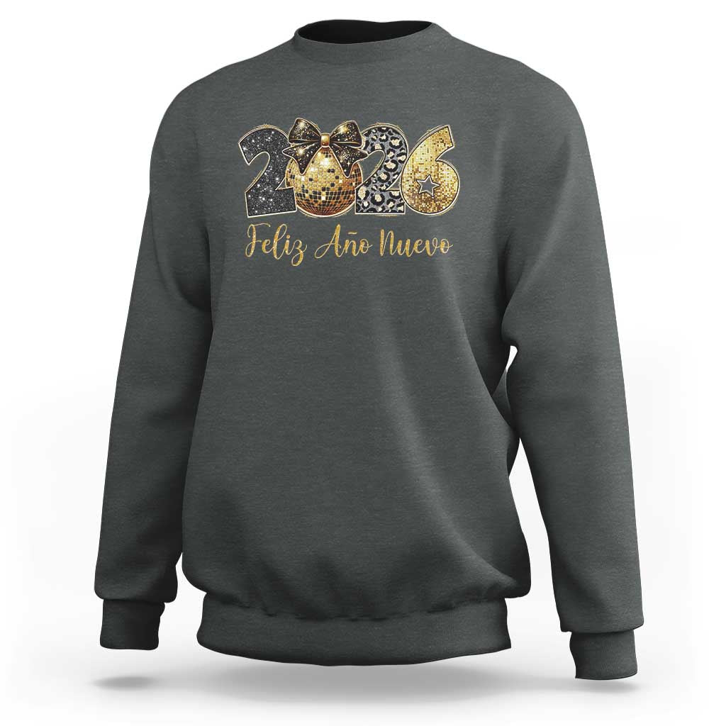 Spanish New Year 2026 Sweatshirt Feliz Ano Nuevo NYE Party Disco Ball - Wonder Print Shop