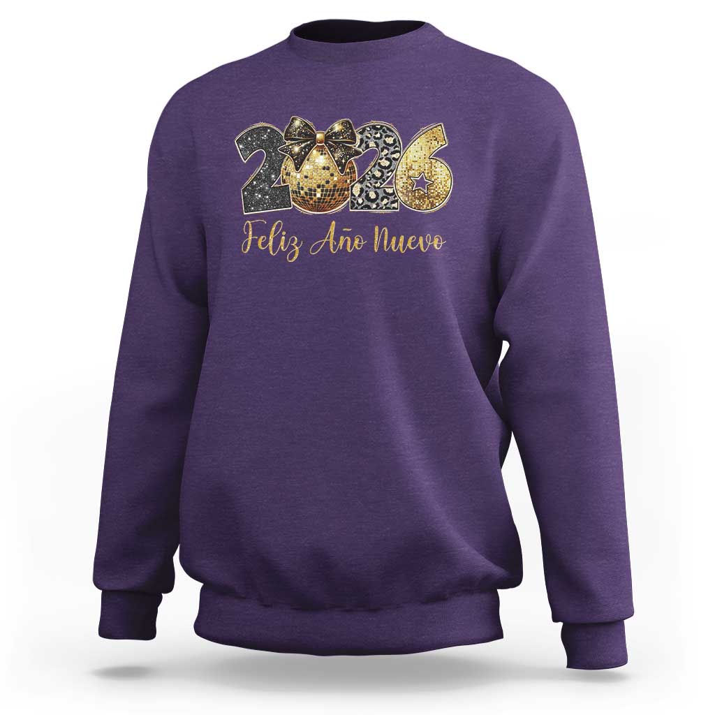 Spanish New Year 2026 Sweatshirt Feliz Ano Nuevo NYE Party Disco Ball - Wonder Print Shop