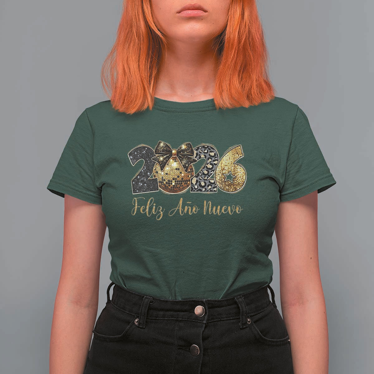 Spanish New Year 2026 T Shirt For Women Feliz Ano Nuevo NYE Party Disco Ball - Wonder Print Shop