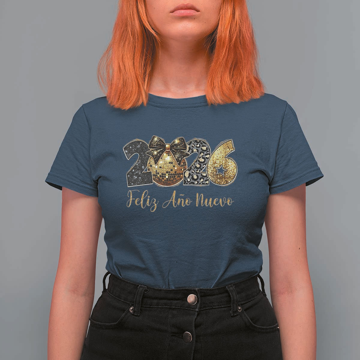 Spanish New Year 2026 T Shirt For Women Feliz Ano Nuevo NYE Party Disco Ball - Wonder Print Shop