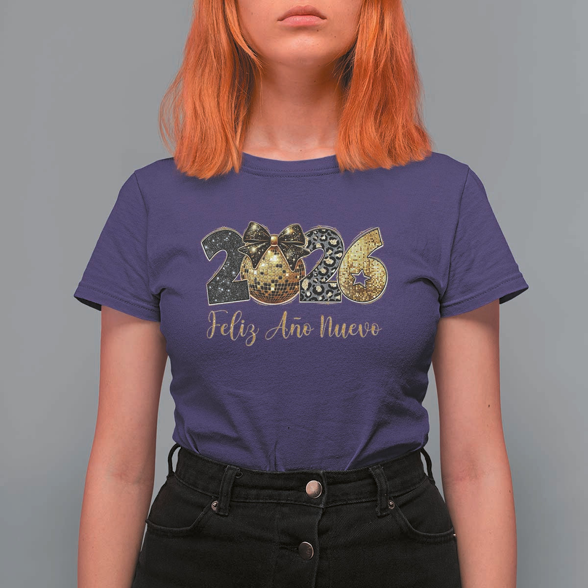 Spanish New Year 2026 T Shirt For Women Feliz Ano Nuevo NYE Party Disco Ball - Wonder Print Shop