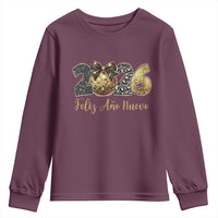 Spanish New Year 2026 Youth Sweatshirt Feliz Ano Nuevo NYE Party Disco Ball - Wonder Print Shop