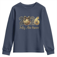 Spanish New Year 2026 Youth Sweatshirt Feliz Ano Nuevo NYE Party Disco Ball - Wonder Print Shop