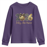 Spanish New Year 2026 Youth Sweatshirt Feliz Ano Nuevo NYE Party Disco Ball - Wonder Print Shop