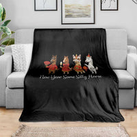 Funny Chinese New Year 2026 Throw Blanket New Year Same Silly Horse - Wonder Print Shop