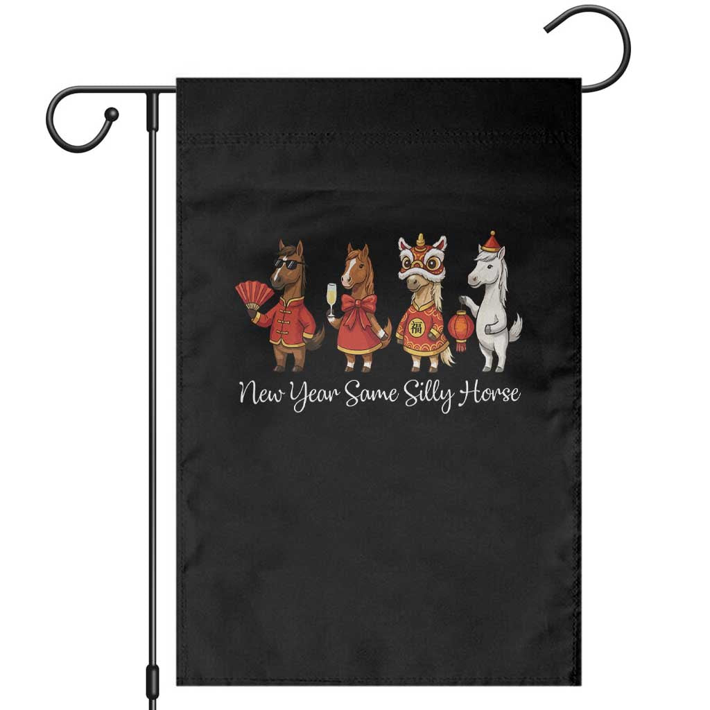 Funny Chinese New Year 2026 Garden Flag New Year Same Silly Horse - Wonder Print Shop