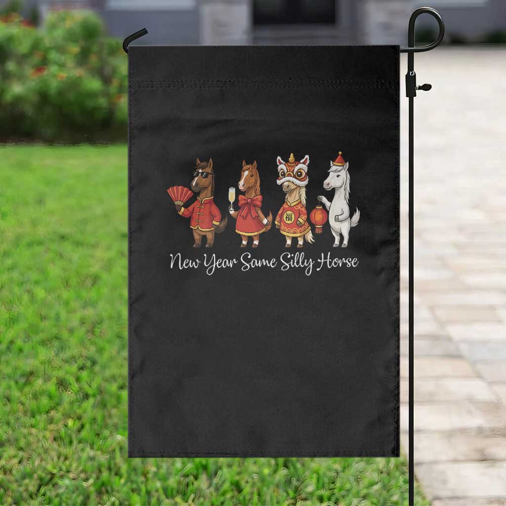 Funny Chinese New Year 2026 Garden Flag New Year Same Silly Horse - Wonder Print Shop
