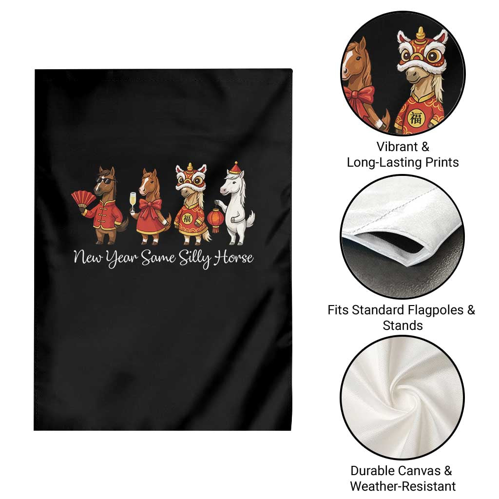 Funny Chinese New Year 2026 Garden Flag New Year Same Silly Horse - Wonder Print Shop