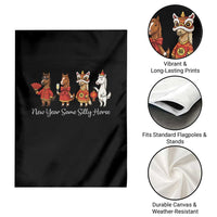 Funny Chinese New Year 2026 Garden Flag New Year Same Silly Horse - Wonder Print Shop