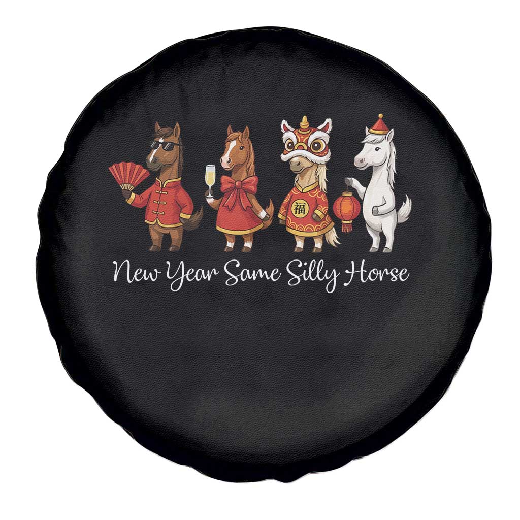 Funny Chinese New Year 2026 Spare Tire Cover New Year Same Silly Horse - Wonder Print Shop
