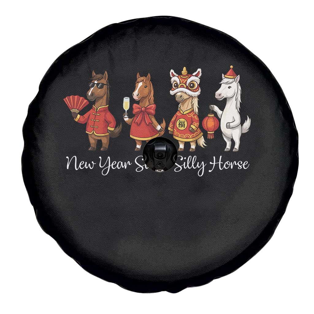 Funny Chinese New Year 2026 Spare Tire Cover New Year Same Silly Horse - Wonder Print Shop