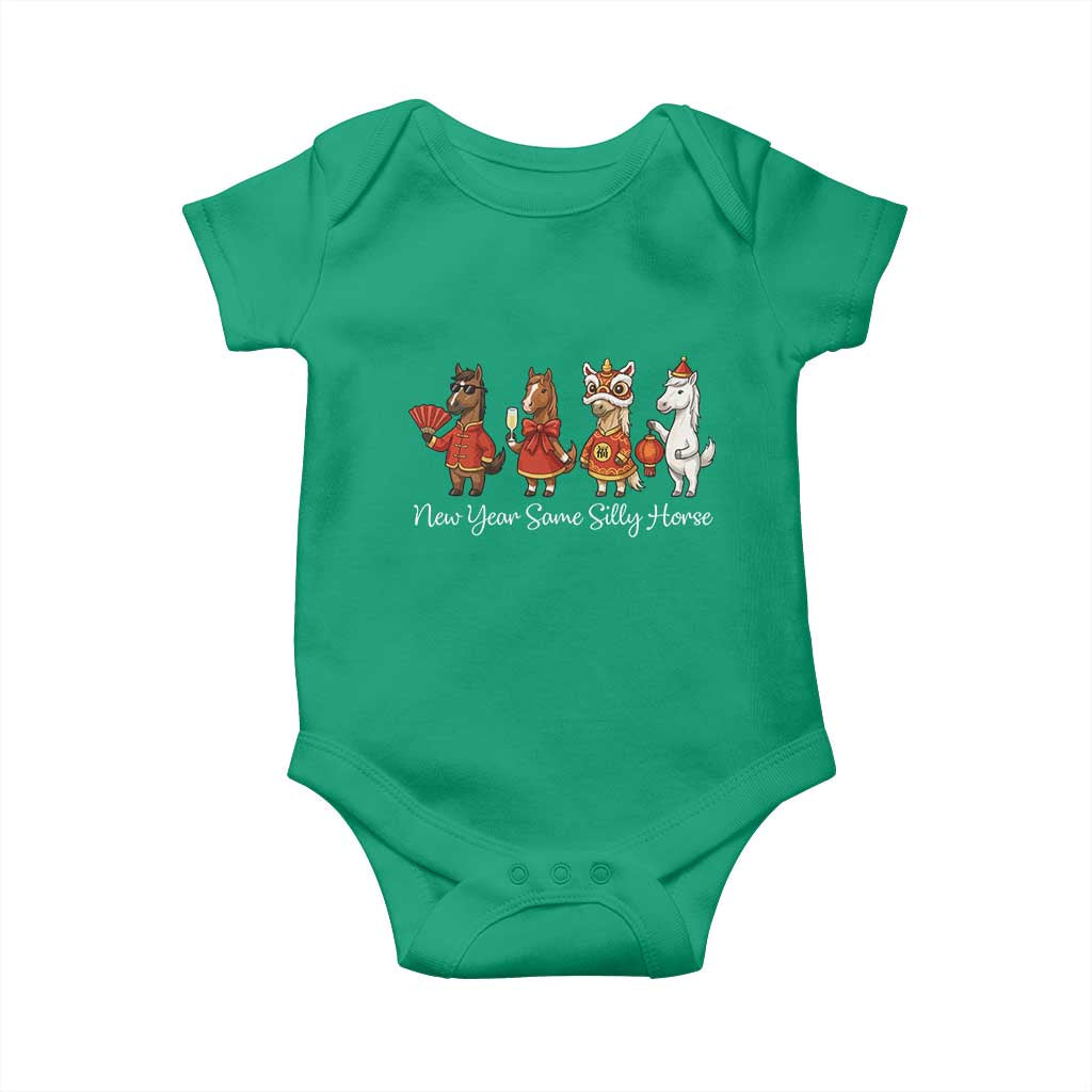 Funny Chinese New Year 2026 Baby Onesie New Year Same Silly Horse - Wonder Print Shop
