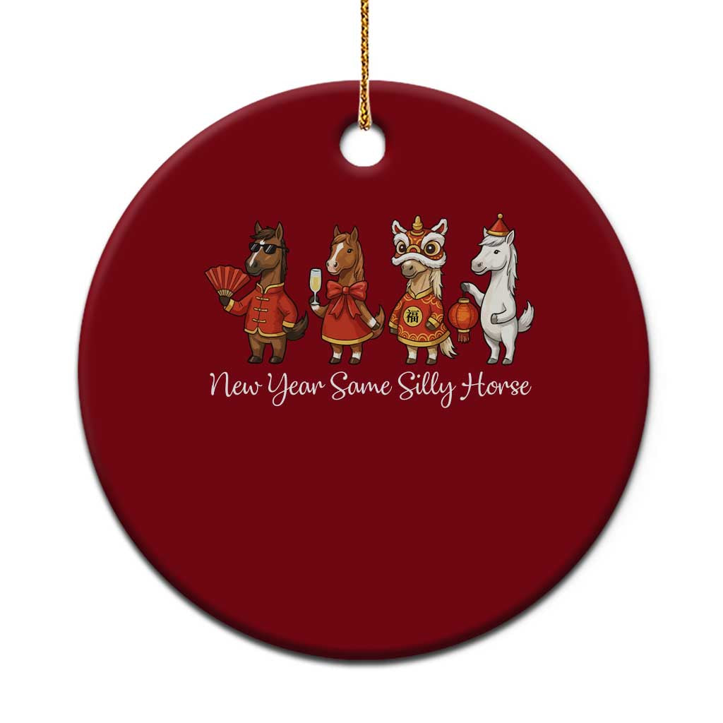 Funny Chinese New Year 2026 Ceramic Ornament New Year Same Silly Horse - Wonder Print Shop