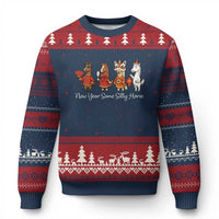 Funny Chinese New Year 2026 Ugly Christmas Sweater New Year Same Silly Horse - Wonder Print Shop
