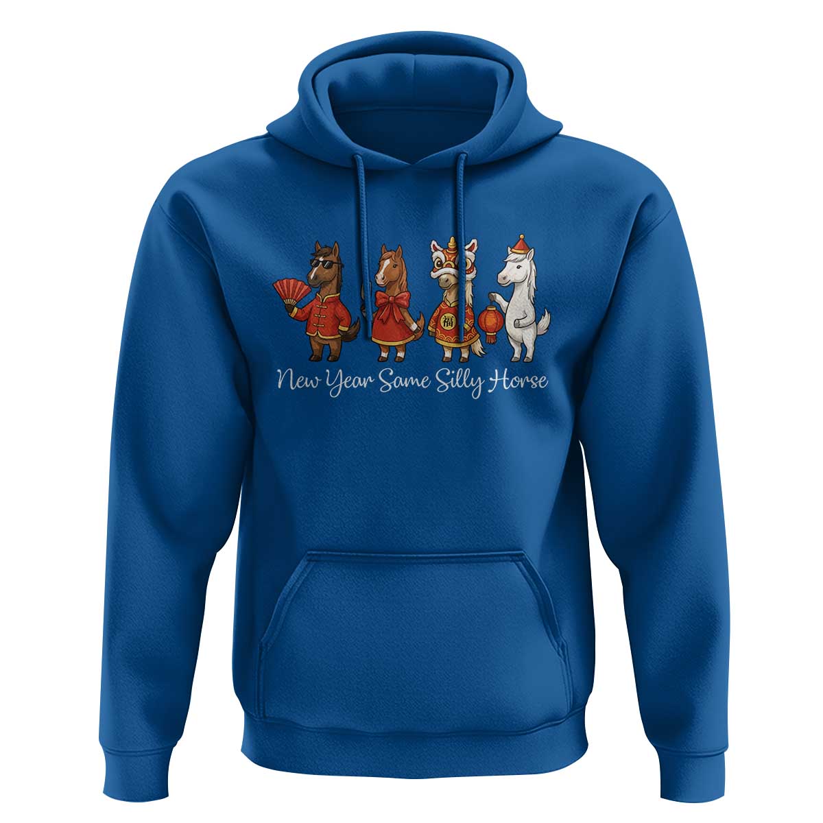 Funny Chinese New Year 2026 Hoodie New Year Same Silly Horse - Wonder Print Shop