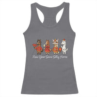 Funny Chinese New Year 2026 Racerback Tank Top New Year Same Silly Horse - Wonder Print Shop